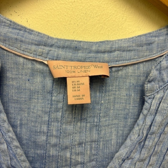 Saint Tropez West 100% Linen Top - Picture 6 of 11